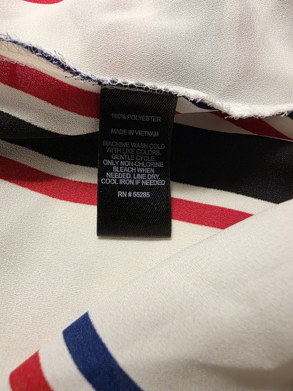 Express White Button-Down Shirt with Red, Navy & Black Stripes - Picture 5 of 10